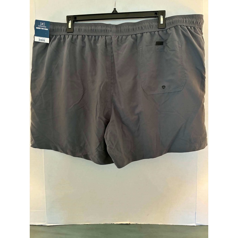 George Swim Shorts Mens 3XL Grey NEW Above The Knee Mesh Lined Drawstring Trunks - Picture 2 of 10